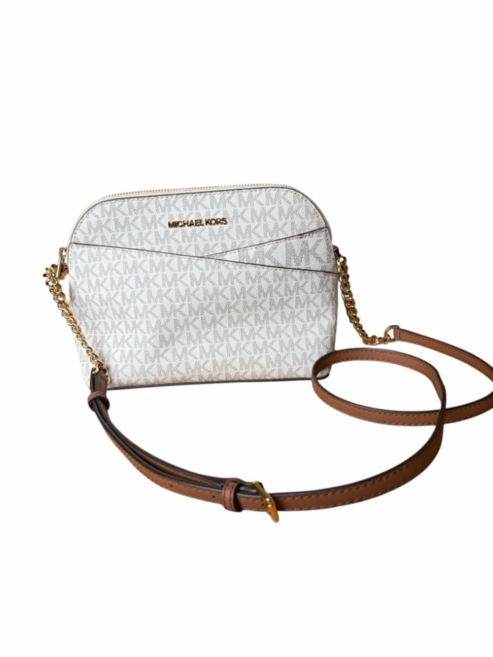 Michael Kors Jet Set Travel Md Dome Crossbody Vanilla 35F1GTVC6B